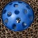Bell ball with a tambourine, 5 cm, blue