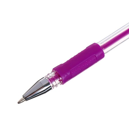 Set of gel pens, 6 colors, fluorescent, with rubber holders-3