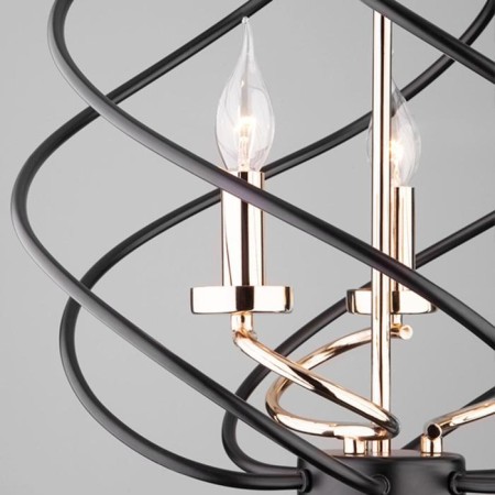Sorrel chandelier, 3x60W E14, black color-3