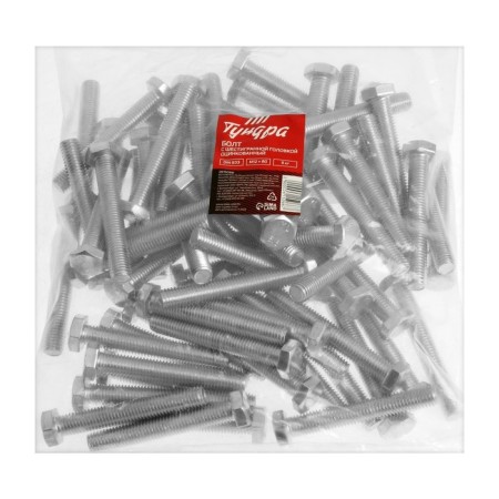 Bolt "Tundra Krep", with a hexagonal head, galvanized, Din933, M12x80 mm, 5 kg-3