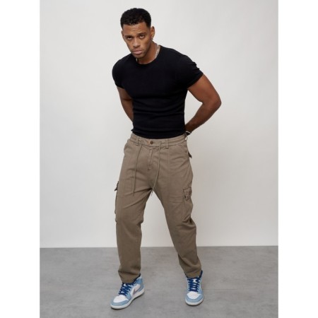 Cargo jeans men, size 44, beige color-11