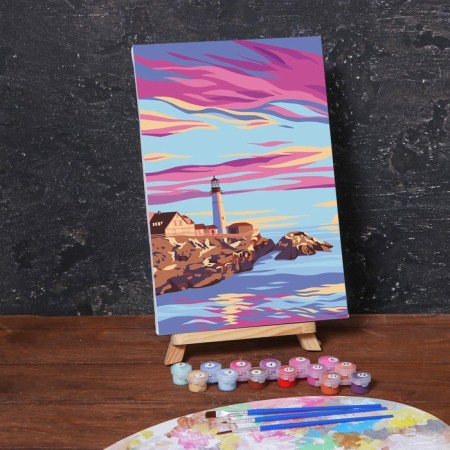 Picture on numbers on canvas with a lighter subframe 20x30 cm-1