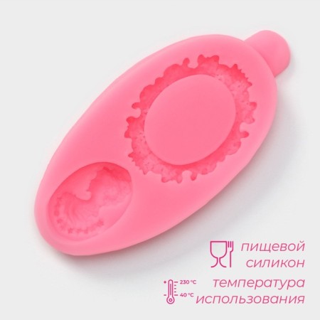 Mold Dolyana "Frame and Portrait", silicone, 8.5 × 4.5 cm, pink color-1