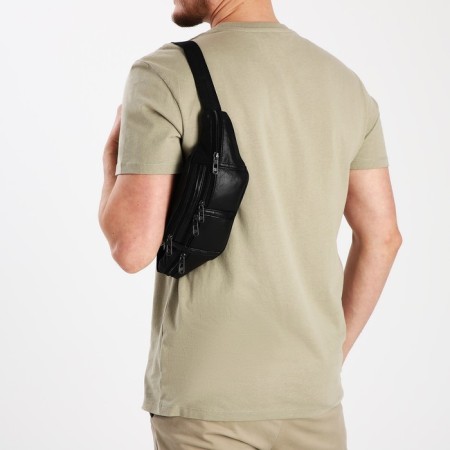 Lightning waist bag, black color-5