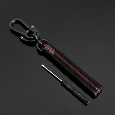 Key keychain, loop leather PU with carbine, skin PU-1