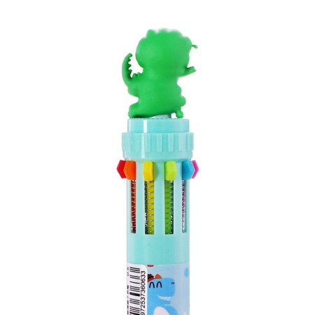 Automatic ballpoint handle, 10 color, barcode on a piece, mix of animals-5