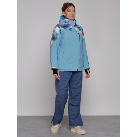 Ski jacket female winter, size 60, blue color-10