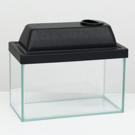 Aquarium "rectangular" with a lid, 5 liters, 25 x 13 x 15.5/18 cm, black-1