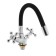 Accoona A9871F kitchen, two -wound, silicone spout, silumin, black/chrome