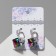Earrings with rhinestones "Square" Flying, white-Benzine color in silver