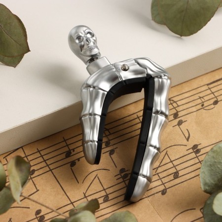 Kapodastr for the guitar "Skull" Music Life, silver-1