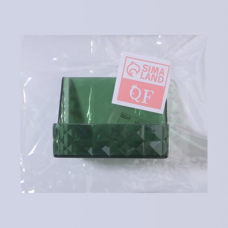 Organizer for storage "Green", hinged, 1 section, with an adhesive base, 11.8 × 7.8 × 9 cm, translucent/green color-6