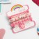 The kit of children's “chosen” 3 objects: elastic band, 2 bracelets, flower, pink matte color