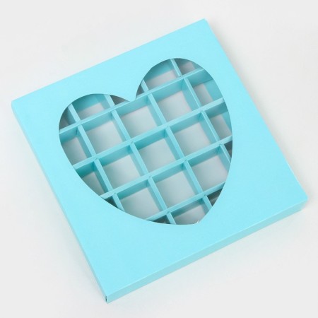 Box for sweets 25 pcs, 22 x 22 x 3.5 cm, blue-1