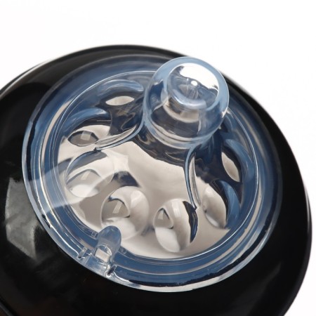 Finding bottle, Natural, 260 ml., +6 months, wide throat 50 mm, black color black-5