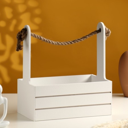 Wooden Kashpo 25.5 × 15 × 30 cm "Arm", pen Kanat, White-1