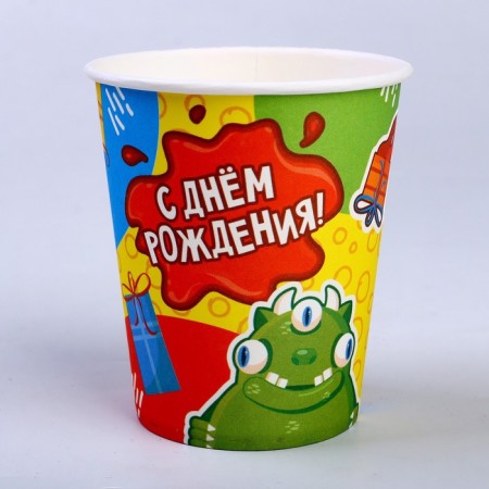 A single -single -paper glass "Monstrikik", 250 ml-2