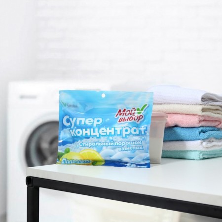 Washing powder in sheets, my choice, universal, lemon, concentrate, 50 sheets-1