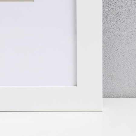 Photo frame MDF "Ellis" 60x90 cm, with a paspartm, white (plastic screen)-1