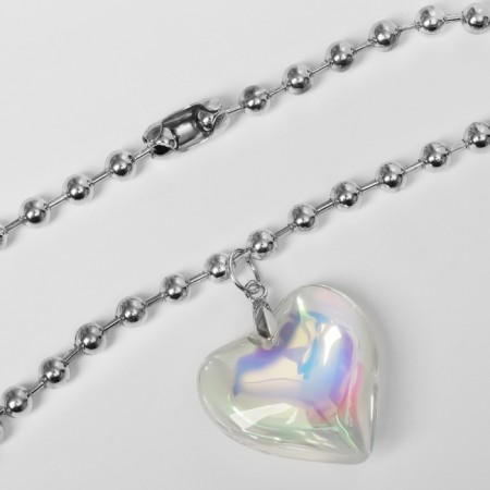 The necklace "heart" is large, color in silver, 40 cm-1