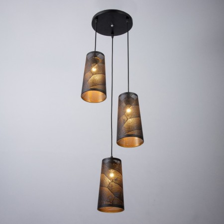 Lamp Bayerlux "Plaza" 3he27 40W Black gold 30x30x24-90cm-1