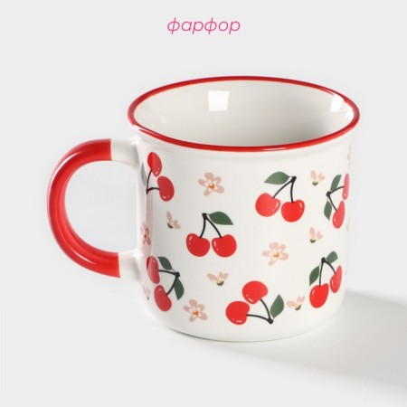 Porcelain shade mug "Cherry", 360 ml-1