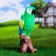 Garden figure "Crying Paner" 12x18x34cm, green