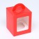 Packaging for one cupcake, red, 9.2 x 9.2 x 11.1 cm