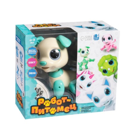 Robot dog "Peter" IQ Bot, on the control panel, interactive: sound, light, batteries, blue-4