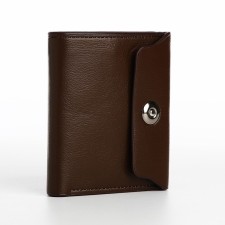 Male purse on a magnet, department for bills, for maps, for coins, brown color