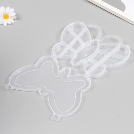 Casket Plastic for little things "Butterfly" transparent 13 departments 14x18.5x2.5 cm-3