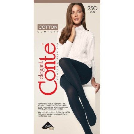 Female tights Cotton, size 5, color Nero-3