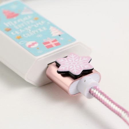 Micro USB wire and plug gift New Year's "New Year: Hello Winter", set-5