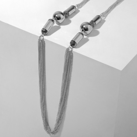 Beads "madness" balls, color silver, l = 90 cm-3