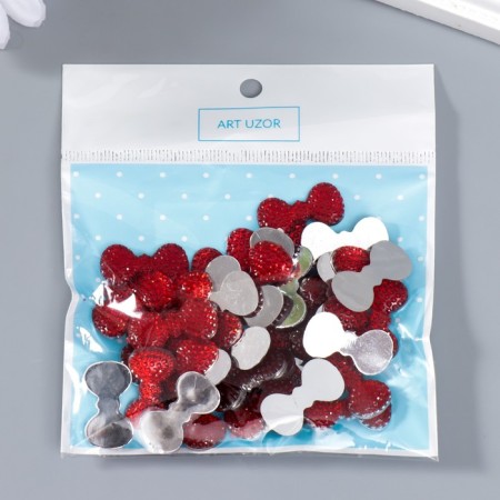 Decor for creativity Plastic "Rhinestial Balt. Red" set 40 pcs 1.3x2.4 cm-3