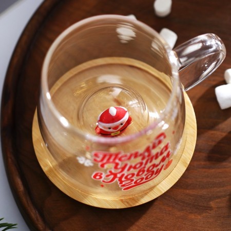 Glass mug with a lid "heat and comfort", 350 ml-10