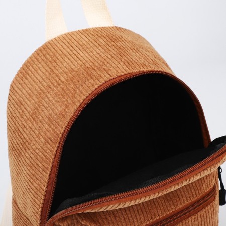 School textile backpack, 22x24x12 cm, beige color-5