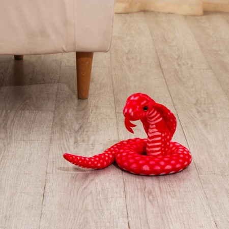 Soft toy "cobra", 15 cm, red color-3