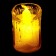 The candle is LED, burning yellow