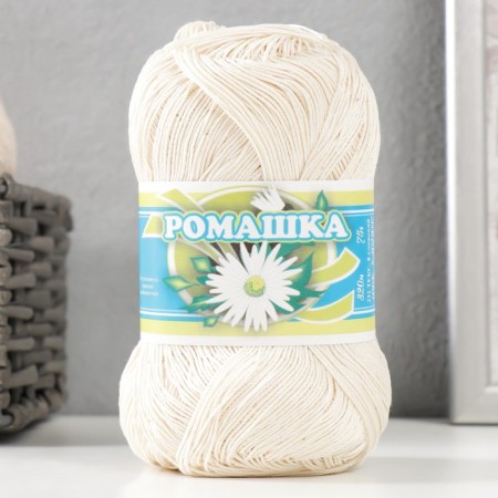 Knitting threads "Chamomile" 320m/75g 100% Mercerized cotton color 0102