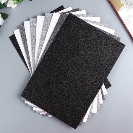 A set of glitter foamiran "Magic 4 Hobby" Assorted No. 5, 20x30 cm, 2 mm, 10pcs