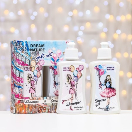 Dreamnature set: shampoo for sensitive scalp, 250 ml+ shower gel, 250 ml