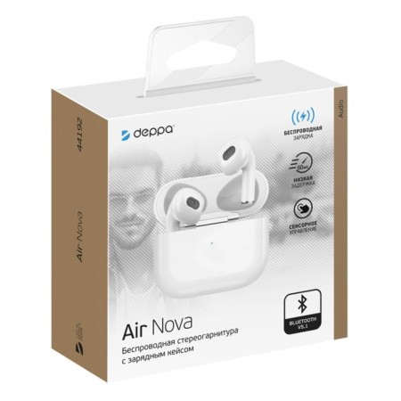 Bluetooth headphones DEPPA (44192) Air nova white-4