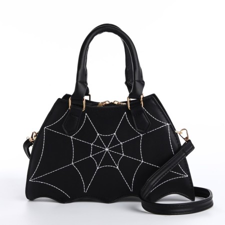Youth bag with zipper, black color-1