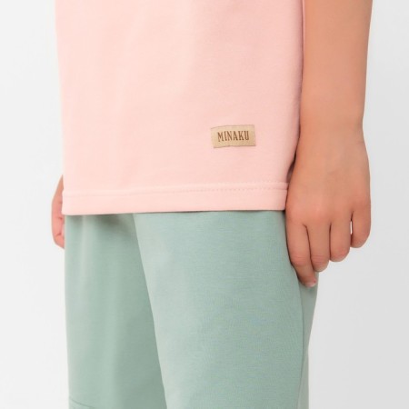 Kids (T -shirt, shorts) minku beige color/ olive, height 152 cm-4