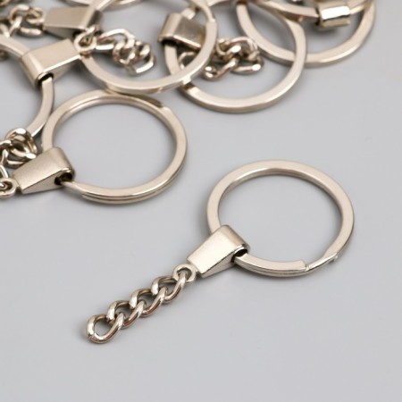 The base for the key fob Ring metal with flat mounting silver 3x6 cm
