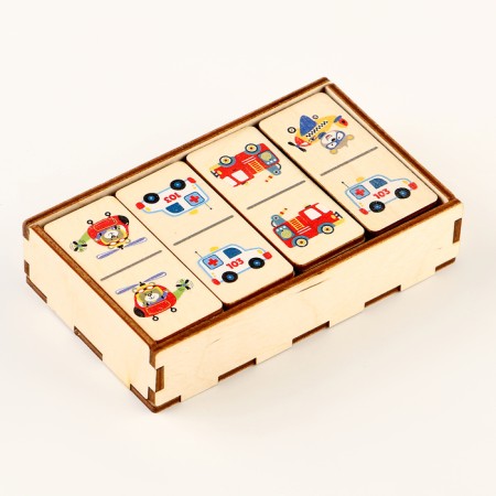 Domino wooden "Transport" 28 chips 60x27 mm