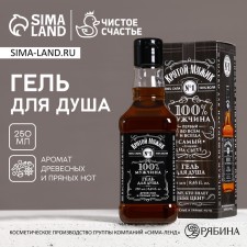 Гель для душа «100% мужчина», 250 мл, аромат сандала и бергамота, HARD LINE