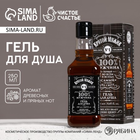 Гель для душа «100% мужчина», 250 мл, аромат сандала и бергамота, HARD LINE