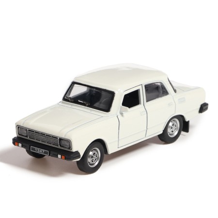 Metal machine "Moskvich - 2140SL", inertia, 12.5 cm, white-1